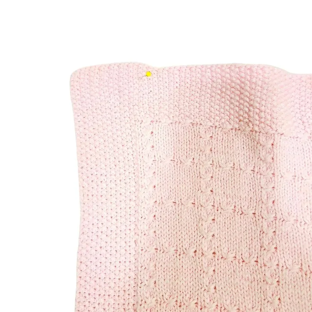 Baby Receiving Blanket Knitted Handmade 35